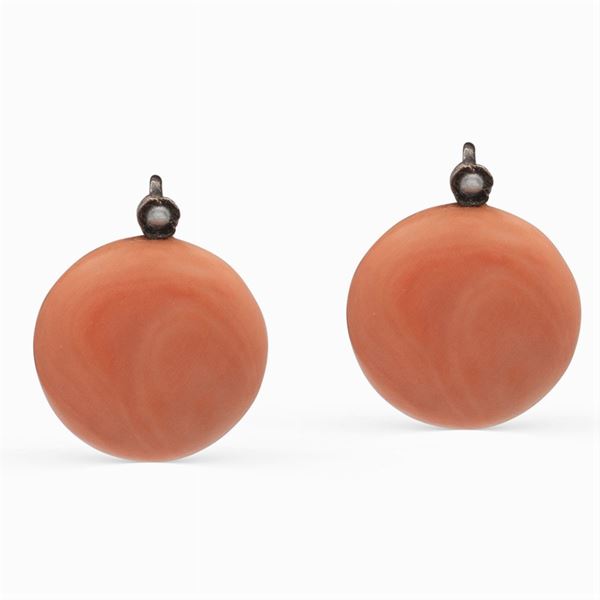 Coral leverback earrings
