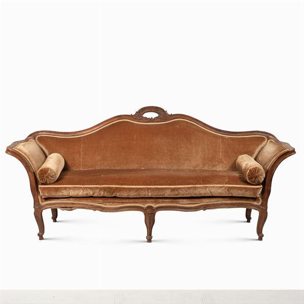 Inlaid walnut safa