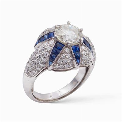 Anello in Oro Bianco 18kt con un Diamante Taglio Brillante