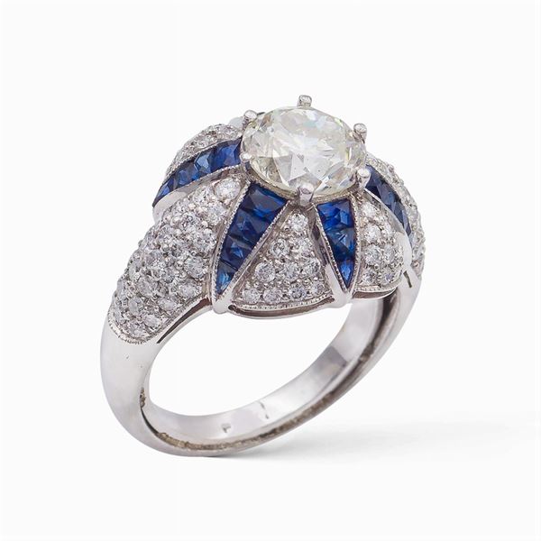 Anello in oro bianco 18kt con un diamante taglio brillante