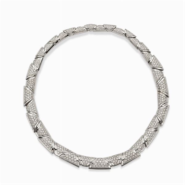 18kt white gold and diamond collier
