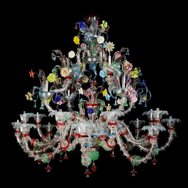 Rezzonico 24-lights chandelier  (Murano, 20th century)  - Auction OLD MASTER PAINTINGS AND FURNITURE FROM VILLA SAMINIATI AND PRIVATE COLLECTIONS - Colasanti Casa d'Aste