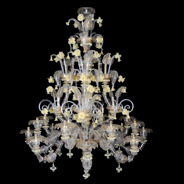 Rezzonico 28-lights chandelier  (Murano, 20th century)  - Auction OLD MASTER PAINTINGS AND FURNITURE FROM VILLA SAMINIATI AND PRIVATE COLLECTIONS - Colasanti Casa d'Aste