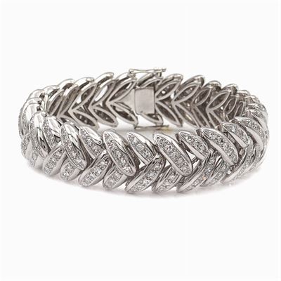 Bracciale in Oro Bianco 18kt e Diamanti