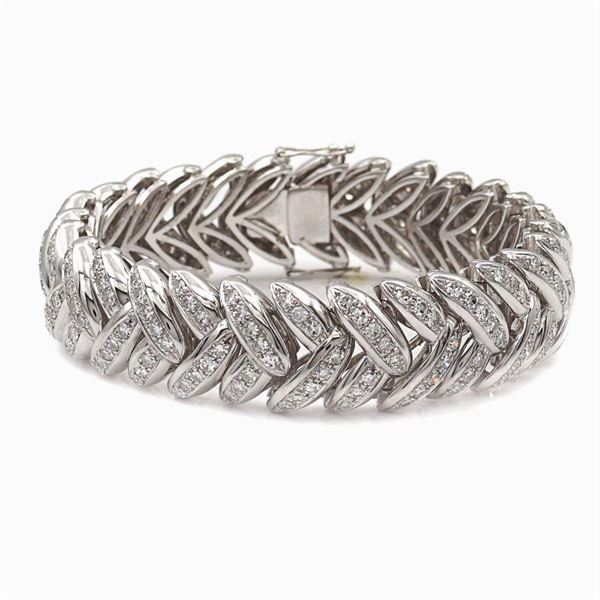 18kt white gold and diamond bracelet