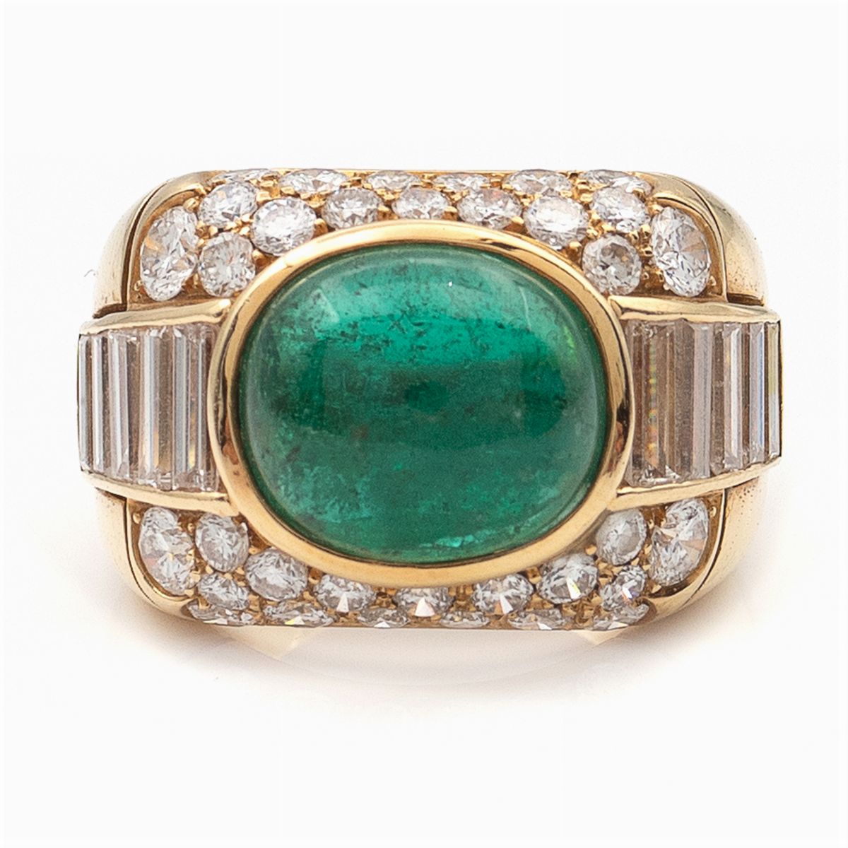 Anello in Oro Giallo 18kt con Smeraldo Naturale Ct 4,80
