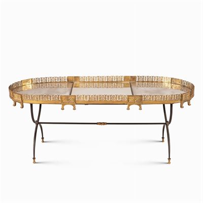 Surtout De Table in Bronzo Dorato e Specchio