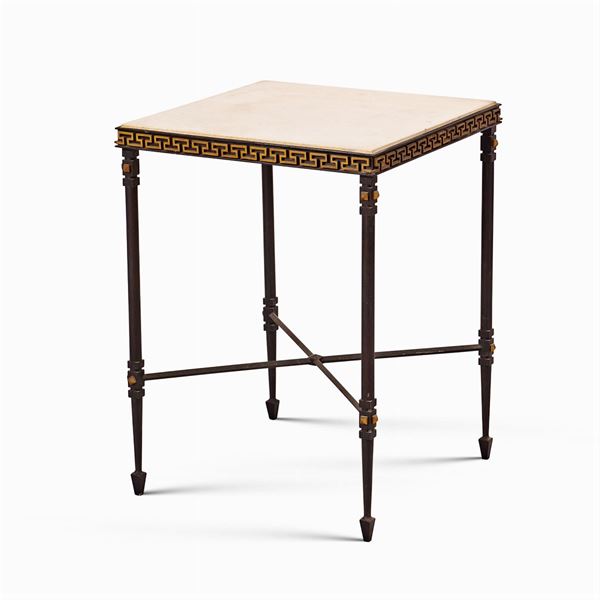 Burnished and gilt metal table