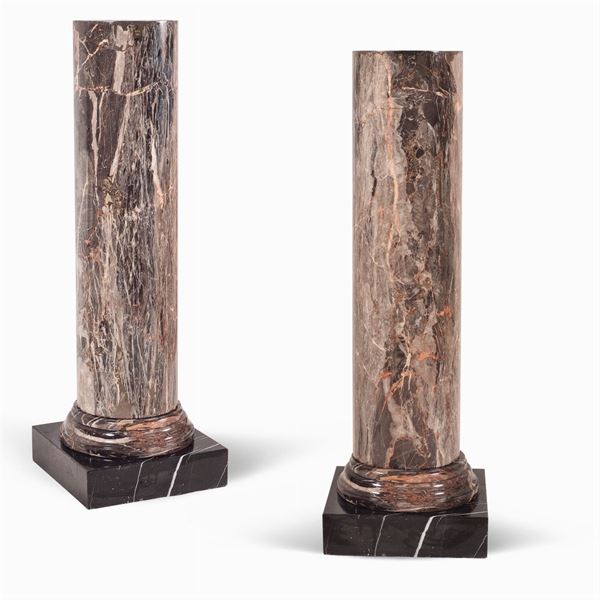 Pair of turned marble columns
