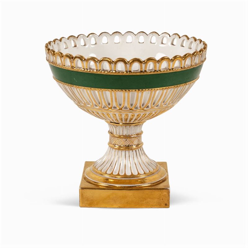 Alzata in Porcellena Bianca e Oro