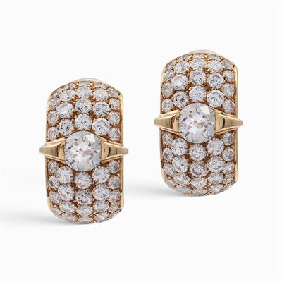 Orecchini in Oro Giallo 18kt e Diamanti
