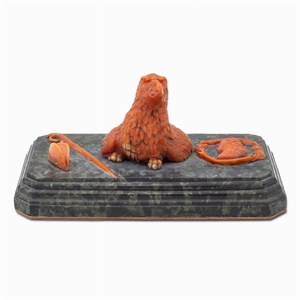 Coral and marble paperweight
