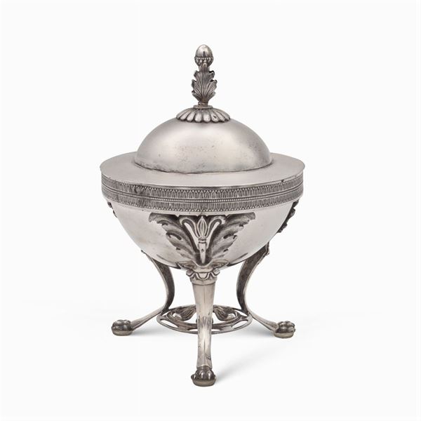 Silver sugar bowl