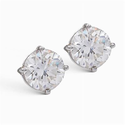 Orecchini in Oro Bianco 18kt con Due Diamanti Ct 1,65
