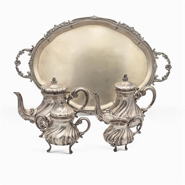 Silver tea and coffee service (5)  (Italy, 20th century)  - Auction FINE SILVER AND ART OF THE TABLE - Colasanti Casa d'Aste