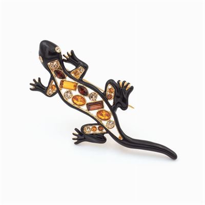Kenneth Jay Lane, Spilla Salamandra Bijou Vintage