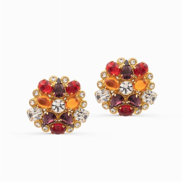 Carlo Zini, orecchini bijou multicolor