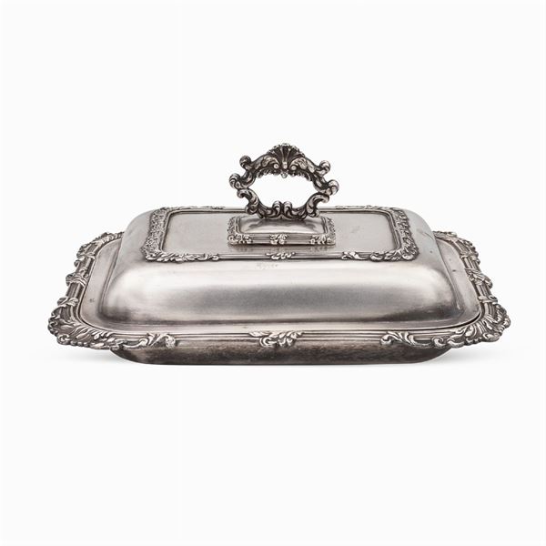 Silver plated metal vegetable dish