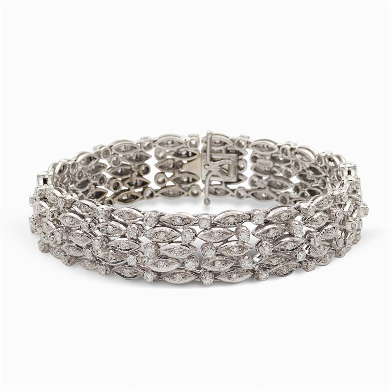 Bracciale in Oro Bianco 18kt e Diamanti