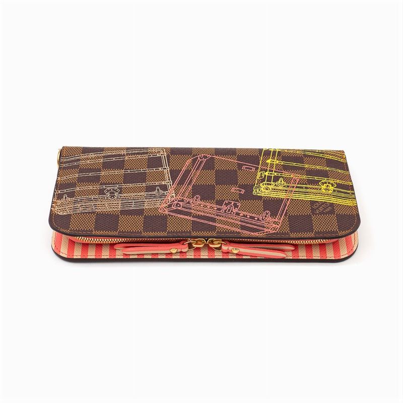 Louis Vuitton, Portafoglio Collezione Damier Ebene Inventeur Trunks And Locks