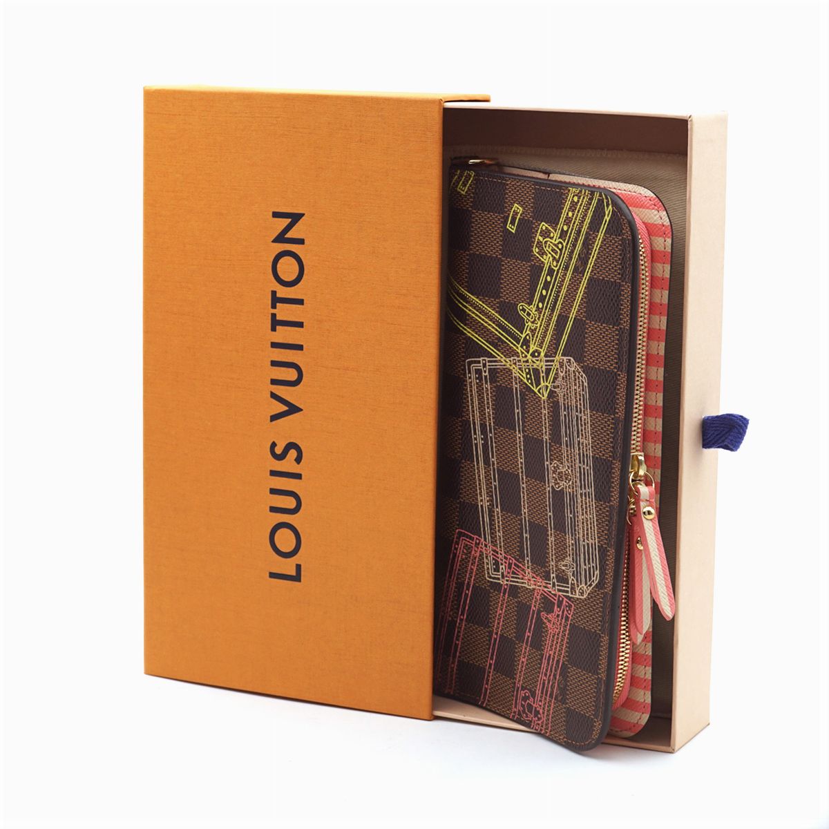 Louis Vuitton, Portafoglio Collezione Damier Ebene Inventeur Trunks And Locks