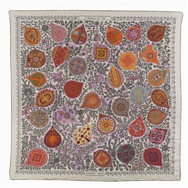 Hermès, L'Arbre de Vie collection shawl