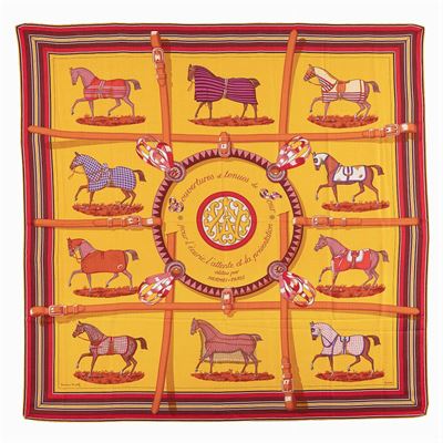 Hermès, Scialle Collezione Ouvertures Et Tenues De Jour