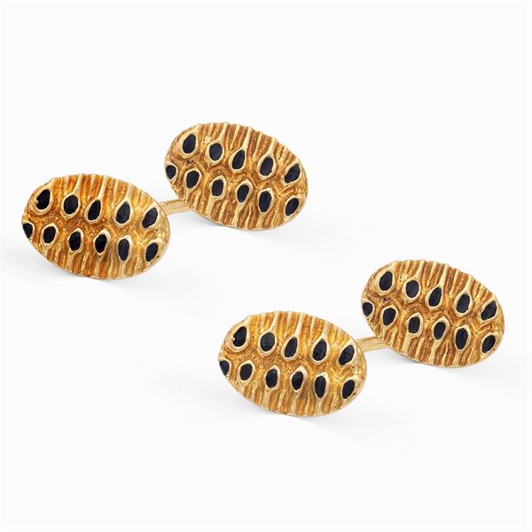 Gemelli ovali in oro giallo 18kt