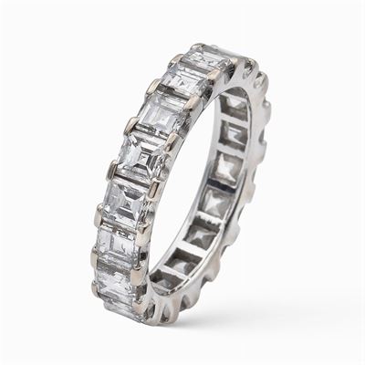 Anello Fede in Oro Bianco e Diamanti