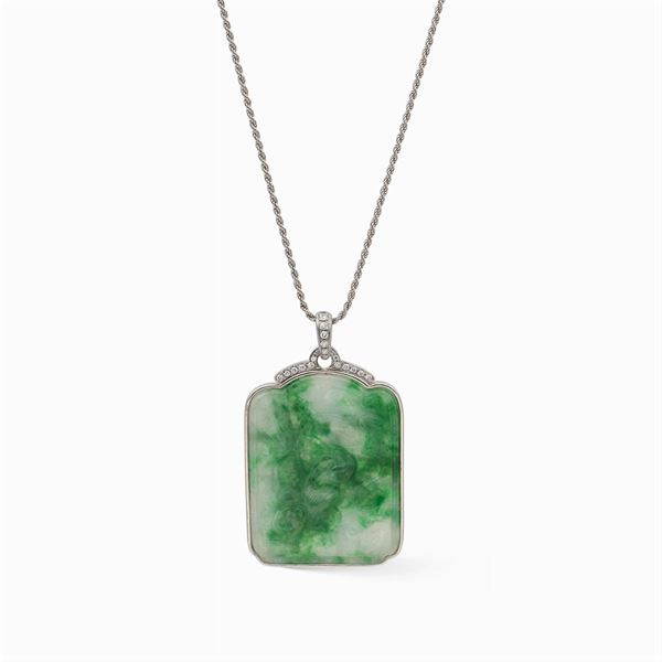 Inlaid jade pendant