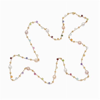 Collana in Oro Giallo 18kt e Gemme Preziose Multicolor
