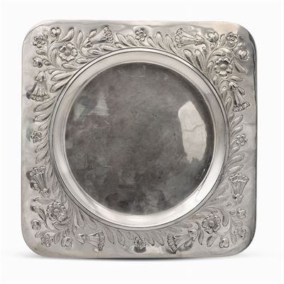 Vassoio Quadrato in Argento