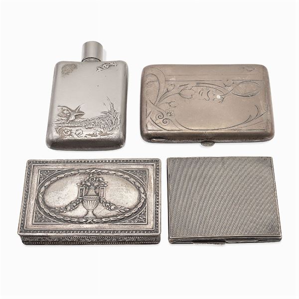 Group of silver objects (4)  (different manufactures)  - Auction FINE SILVER AND THE ART OF THE TABLE - Colasanti Casa d'Aste