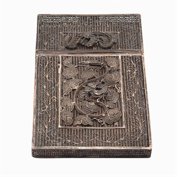 Silver filigree  card holder
