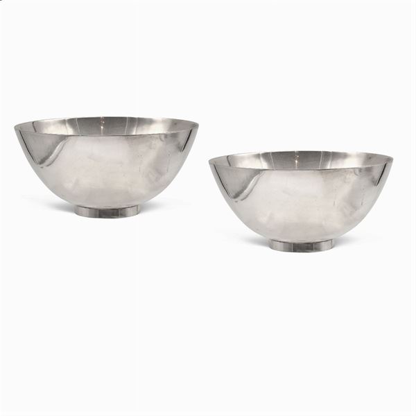 Bulgari, coppia di bowls in argento