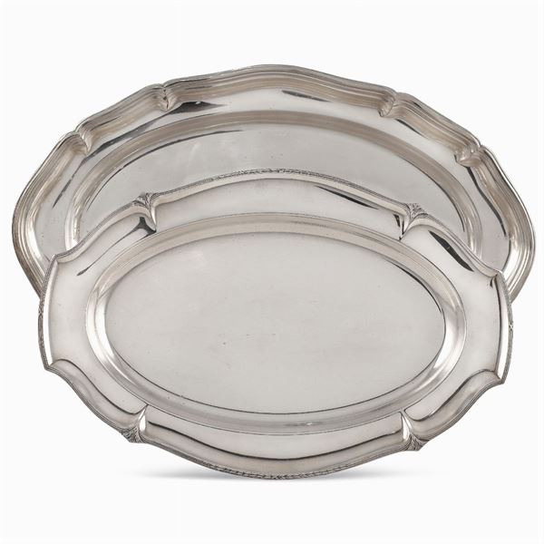 Two silver plated and nickel silver trays