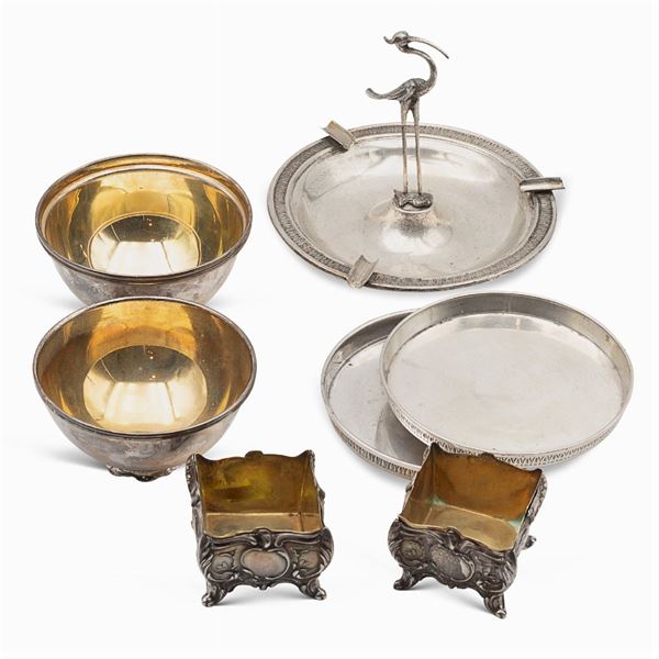 Group of silver objects (7)  (Italy, 20th century)  - Auction FINE SILVER AND THE ART OF THE TABLE - Colasanti Casa d'Aste