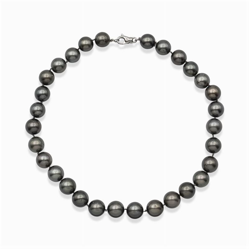 Collana Ad un Filo di Perle Tahiti