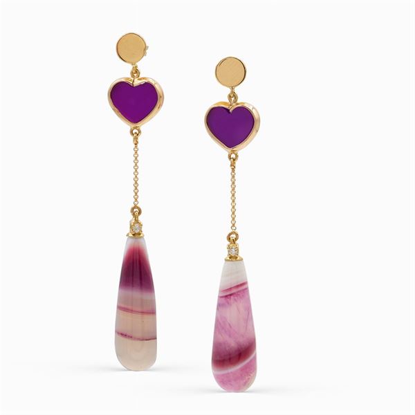 18kt yellow gold pendant earrings