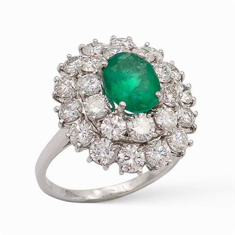 Anello con Smeraldo Naturale Columbia Ct 1,49