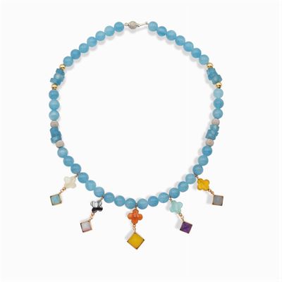 Collana Ad un Filo di Acquamarine