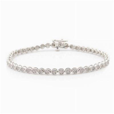 Bracciale Tennis in Oro Bianco 18kt e Diamanti