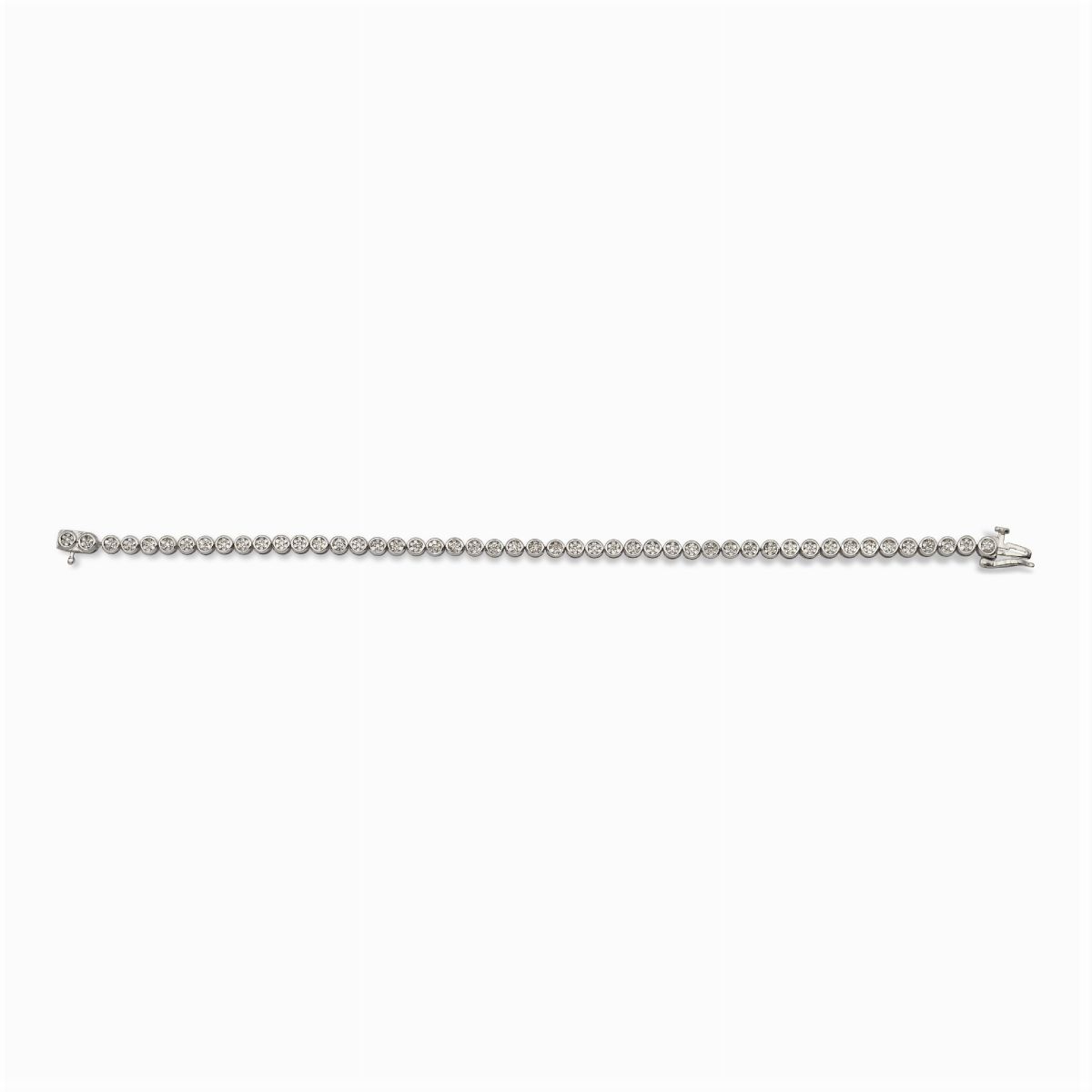 Bracciale Tennis in Oro Bianco 18kt e Diamanti