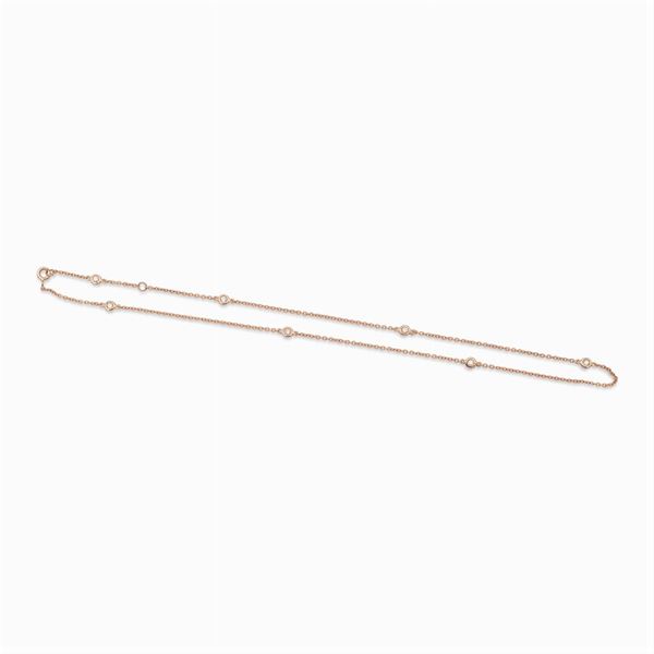 18kt rose gold and diamond necklace