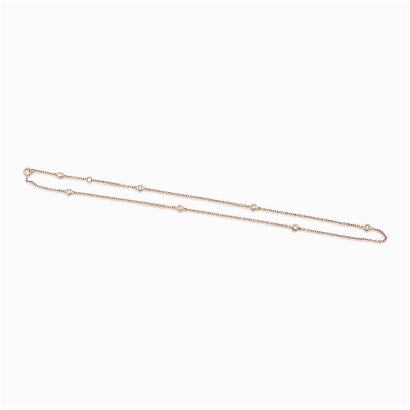 Collana in Oro Rosa 18kt con Diamanti