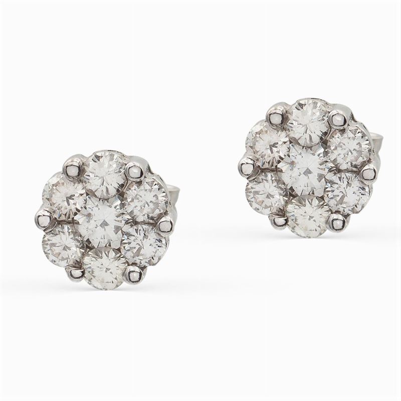 Orecchini in Oro Bianco 18kt e Diamanti