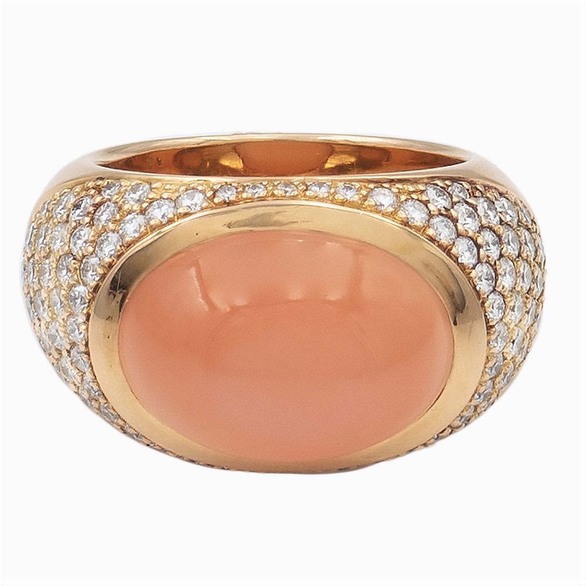 Anello in Oro Rosa 18kt con Chiaro di Luna Ct 11