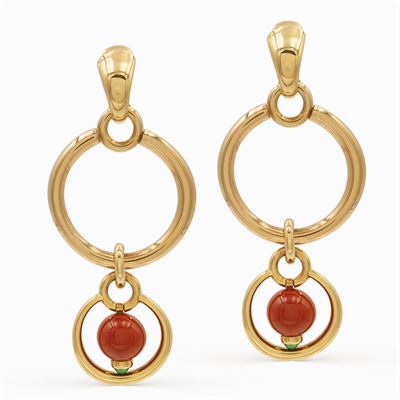 Bulgari, Orecchini in Oro Giallo 18kt e Corallo