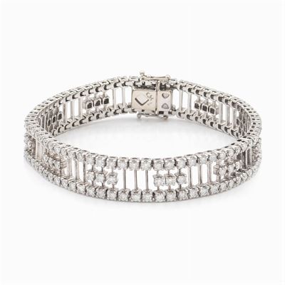Bracciale in Oro Bianco 18kt e Diamanti