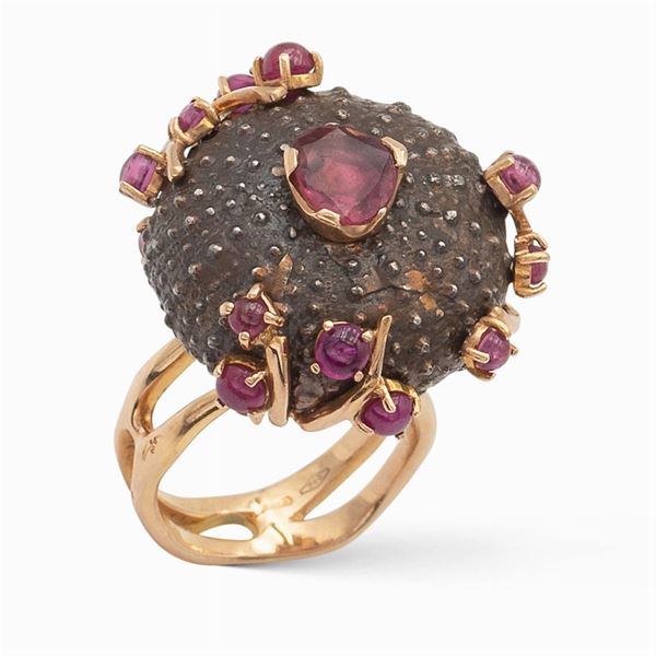 Sea urchin sculpture ring